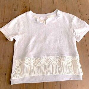 See by Chloe grey cotton floral lace detail sweatshirt NWOT